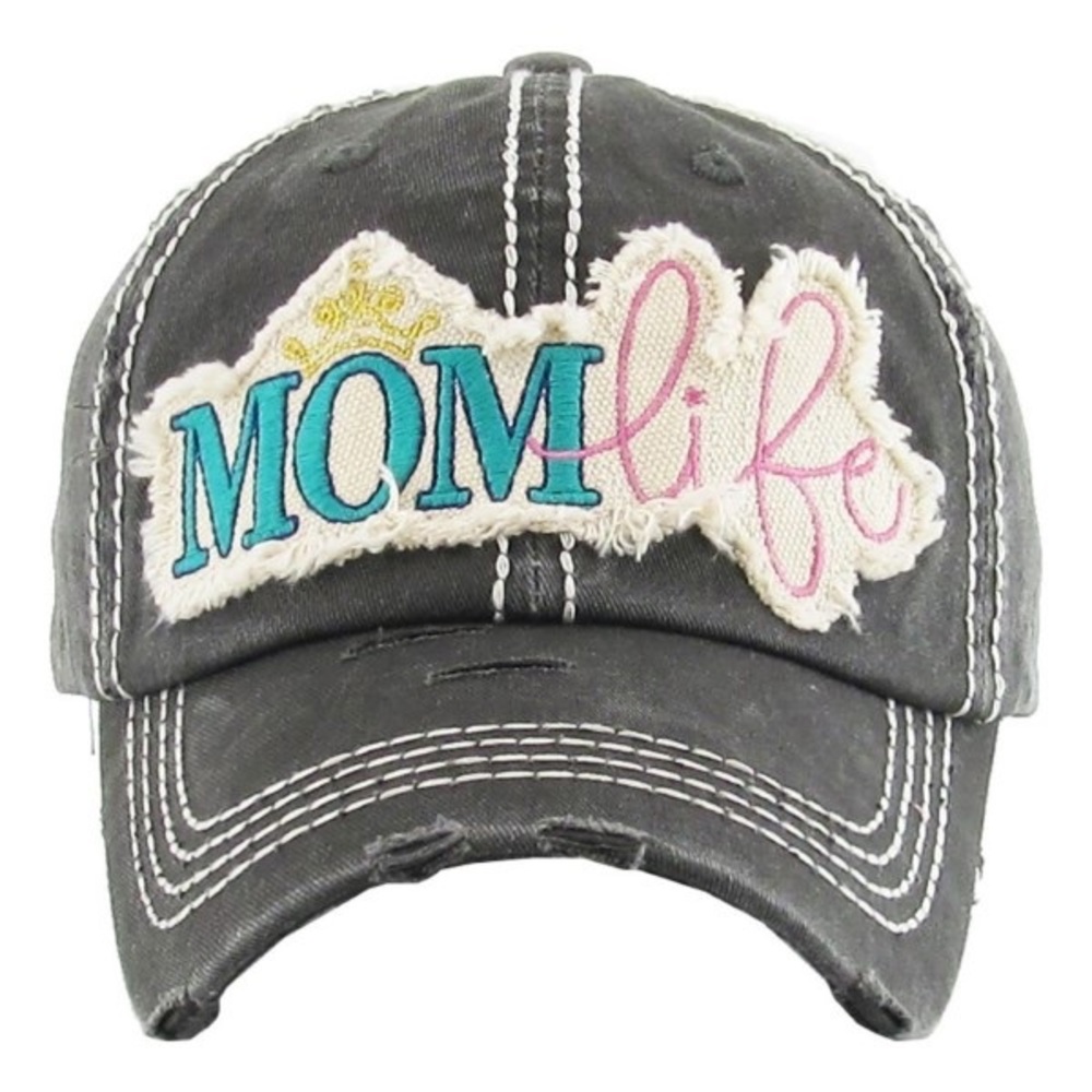 Mom Life Distressed Hat OS NWT